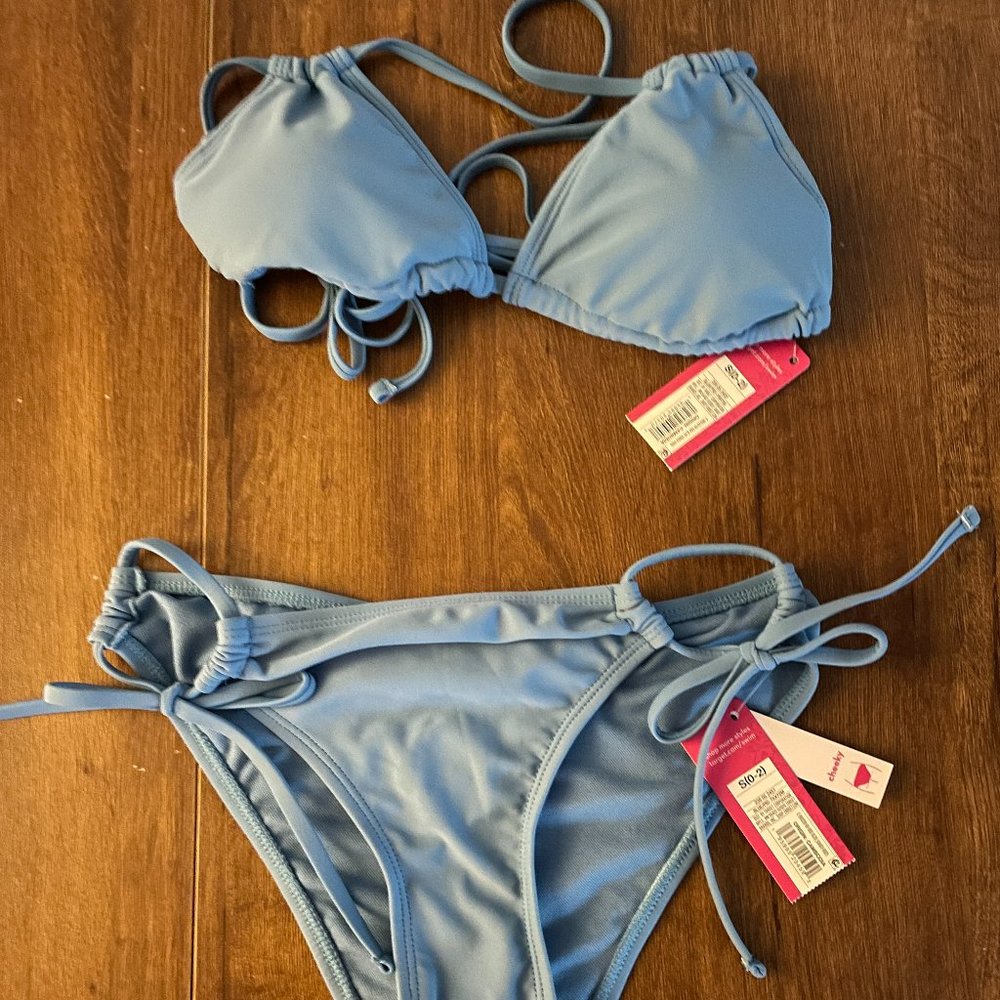 women's baby blue bikini